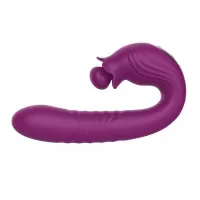 Фиолетовый вибратор Selove Campanula с вращающимся стимулятором клитора - 18,2 см фиолетовый 