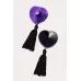 Соблазнительные пэстисы в форме сердец с кисточками фиолетовый с черным 