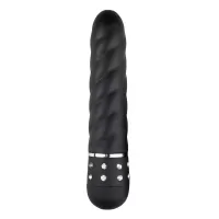 Черный мини-вибратор Diamond Twisted Vibrator - 11,4 см черный 