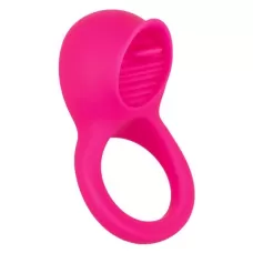 Ярко-розовое эрекционное кольцо Silicone Rechargeable Teasing Tongue Enhancer ярко-розовый 