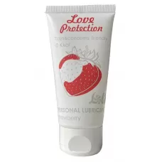 Лубрикант на водной основе с ароматом клубники Love Protection Strawberry - 50 мл  