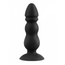 Черный конический анальный виброплаг - 11,3 см черный 