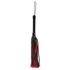 Черно-красная многохвостая плеть-флоггер - 41 см черный с красным 