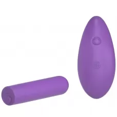 Фиолетовая вибропуля с пультом Rechargeable Remote Control Bullet - 7,62 см фиолетовый 