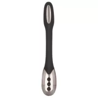 Черный гибкий вибромассажер с электростимуляцией Electro-Spark - 23,5 см черный 