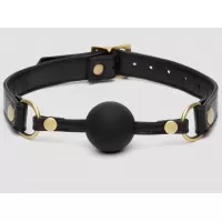Черный кляп-шар Bound to You Faux Leather Ball Gag черный 