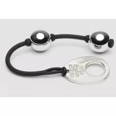 Серебристые шарики Inner Goddess Mini Silver Pleasure Balls 85g на черном силиконовом шнурке серебристый с черным 
