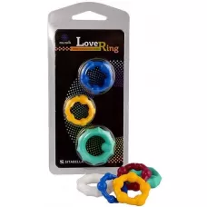 Набор из 3 цветных эрекционных колец Love Ring разноцветный 