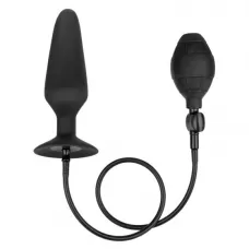 Черная расширяющаяся анальная пробка XL Silicone Inflatable Plug - 16 см черный 