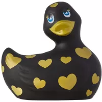 Черный вибратор-уточка I Rub My Duckie 2.0 Romance с золотистым принтом черный с золотистым 