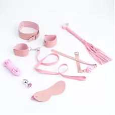 Эротический БДСМ-набор из 8 предметов в нежно-розовом цвете нежно-розовый 