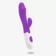 Фиолетовый вибромассажер-кролик WOW с 30 режимами вибрации - 19,5 см фиолетовый 