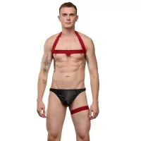 Мужской черно-красный костюм «Танцор черный с красным S-M