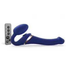 Синий безремневой страпон Multi Orgasm Size S с клиторальной стимуляцией синий 