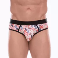 Белые трусы-джоки с принтом в виде цветных ракушек белый S