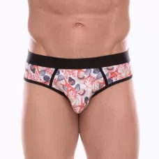 Белые трусы-джоки с принтом в виде цветных ракушек белый L Белые трусы-джоки с принтом в виде цветных ракушек белый L