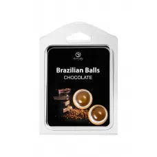 Набор из 2 шариков с массажным маслом Brazilian Balls с ароматом шоколада  