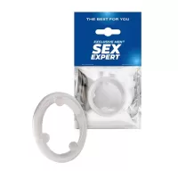 Эрекционное кольцо с 4 стимулирующими шариками белый 