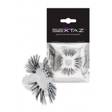 Эластичное эрекционное кольцо с черными «ресничками белый с черным  Эластичное эрекционное кольцо с черными «ресничками белый с черным