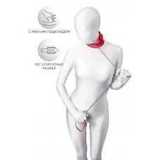 Красный ошейник с подкладкой из меха красный 