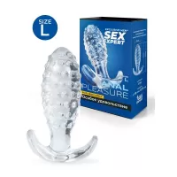 Прозрачная анальная пробка с шишечками - 10 см прозрачный 