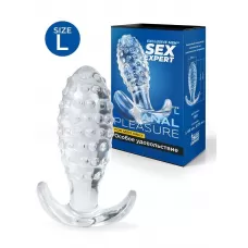 Прозрачная анальная пробка с шишечками - 10 см прозрачный 
