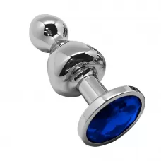 Серебристая анальная втулка Wooomy Lollypop L с синим кристаллом - 10,5 см синий Серебристая анальная втулка Wooomy Lollypop L с синим кристаллом - 10,5 см синий