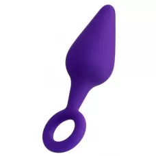 Фиолетовая анальная втулка Bung с петелькой - 11,5 см фиолетовый 