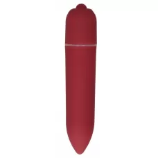 Красная удлинённая вибропуля Power Bullet Black - 8,3 см красный 