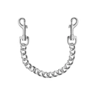 Серебристая цепь с карабинами по обе стороны - 27 см серебристый 