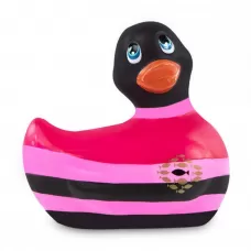 Вибратор-уточка I Rub My Duckie 2.0 Colors с черно-розовыми полосками черный с розовым 