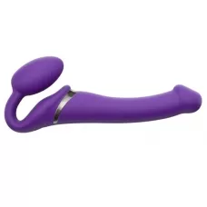 Фиолетовый безремневой вибрострапон Silicone Bendable Strap-On - size M фиолетовый 
