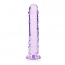 Фиолетовый фаллоимитатор Crystal Clear на присоске - 22 см фиолетовый 