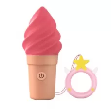 Малиновый мини-вибратор в форме мороженого Candice малиновый 