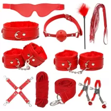Красный БДСМ-набор «Оки-Чпоки» из 11 предметов красный 
