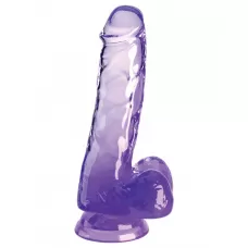 Фиолетовый фаллоимитатор с мошонкой на присоске 6’’ Cock with Balls - 17,8 см фиолетовый 
