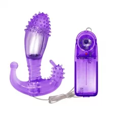 Фиолетовый вибростимулятор с шипами на головке - 14,3 см фиолетовый 