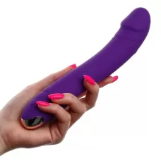 Фиолетовый вибратор для стимуляции точки G - 22 см фиолетовый 