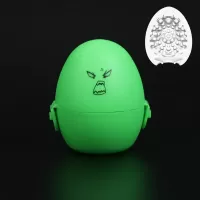 Рельефный мастурбатор EGG в зеленом футляре прозрачный 