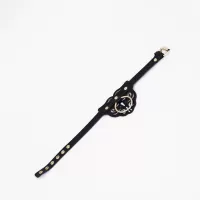 Черный чокер с клепками и золотистой фурнитурой черный с золотистым 