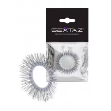 Круглое эрекционное кольцо с «ресничками белый с черным  Круглое эрекционное кольцо с «ресничками белый с черным