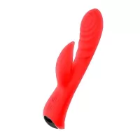 Красный перезаряжаемый вибратор-кролик - 19,1 см красный 