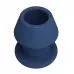 Синяя анальная пробка с открытым каналом - 8,7 см синий 