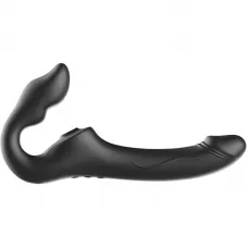 Черный безремневой страпон с 3 моторами черный 