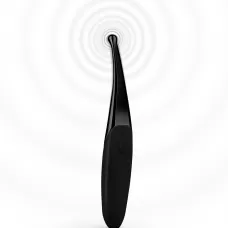 Черный точечный вибромассажер Senzi Vibrator - 14,7 см черный 