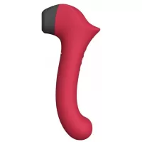 Бордовый вакуумный вибростимулятор с нагреваемой ручкой Halo 2 - 22,5 см бордовый 