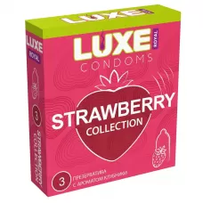 Презервативы с ароматом клубники LUXE Royal Strawberry Collection - 3 шт  