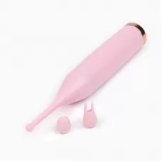 Розовый клиторальный стимулятор «Оки-Чпоки» с 2 сменными насадками розовый 