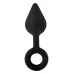 Черная анальная пробка с ручкой-кольцом XL Single Drop Plug - 14 см черный 