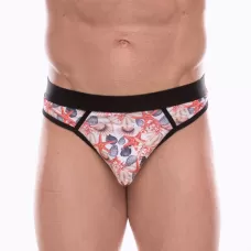 Мужские трусы-стринги с принтом в виде разноцветных ракушек белый L